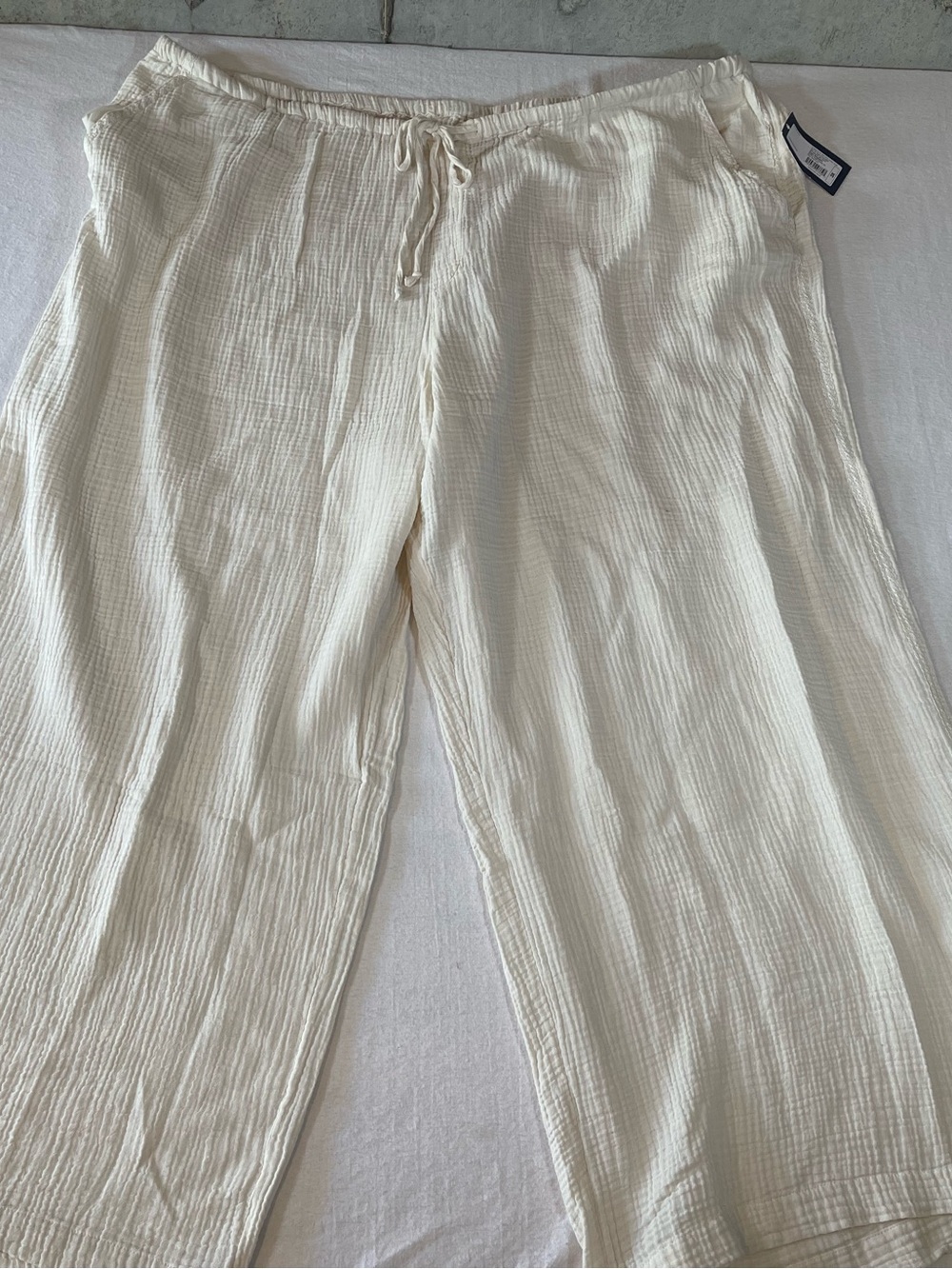 Universal Thread Mi-Rise Drawstring Wide-Leg Pull-On Pants in Cream Women’s 4X